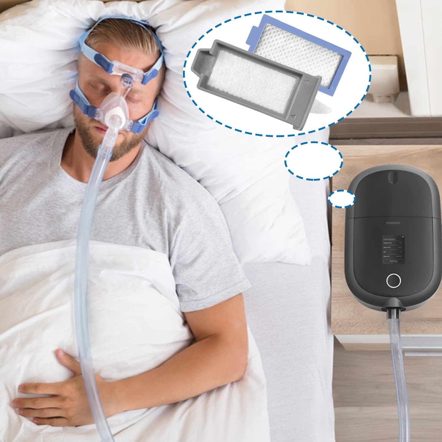 Filtre DreamStation 2 Longevity Turtle – compatibilité fiable pour nuits calmes.