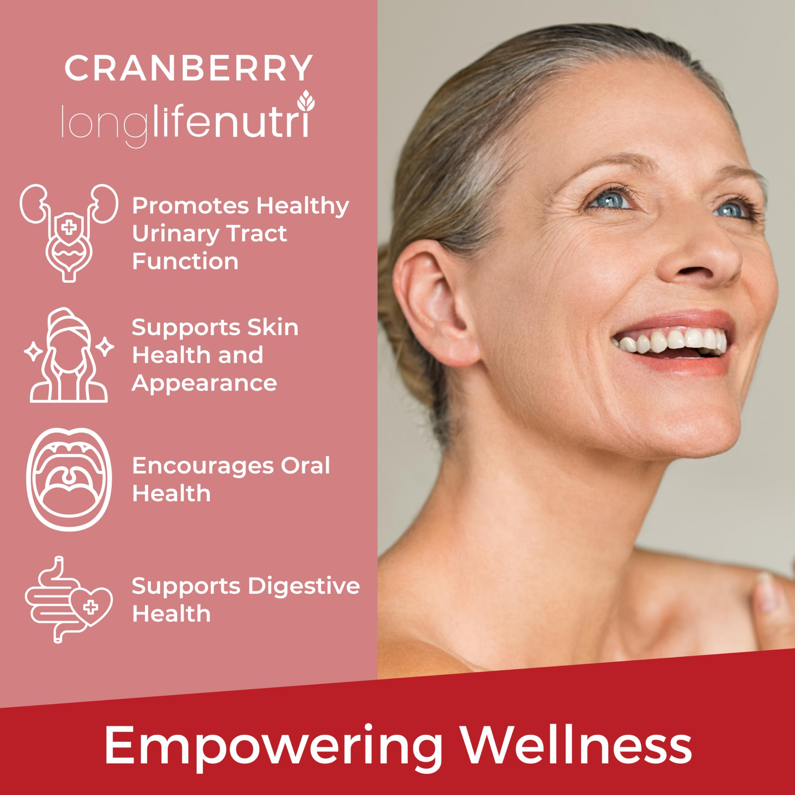 LongLifeNutri Cranberry Extrait – bouchon et flacon, prise facile.