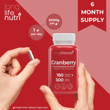 LongLifeNutri Cranberry Extrait – emballage six mois d’approvisionnement.