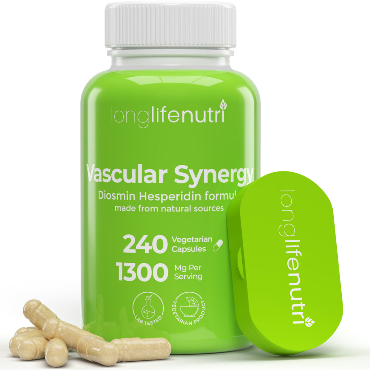 LongLifeNutri Diosmin Hesperidin, bouteille : soutien potentiel à la circulation et énergie quotidienne
