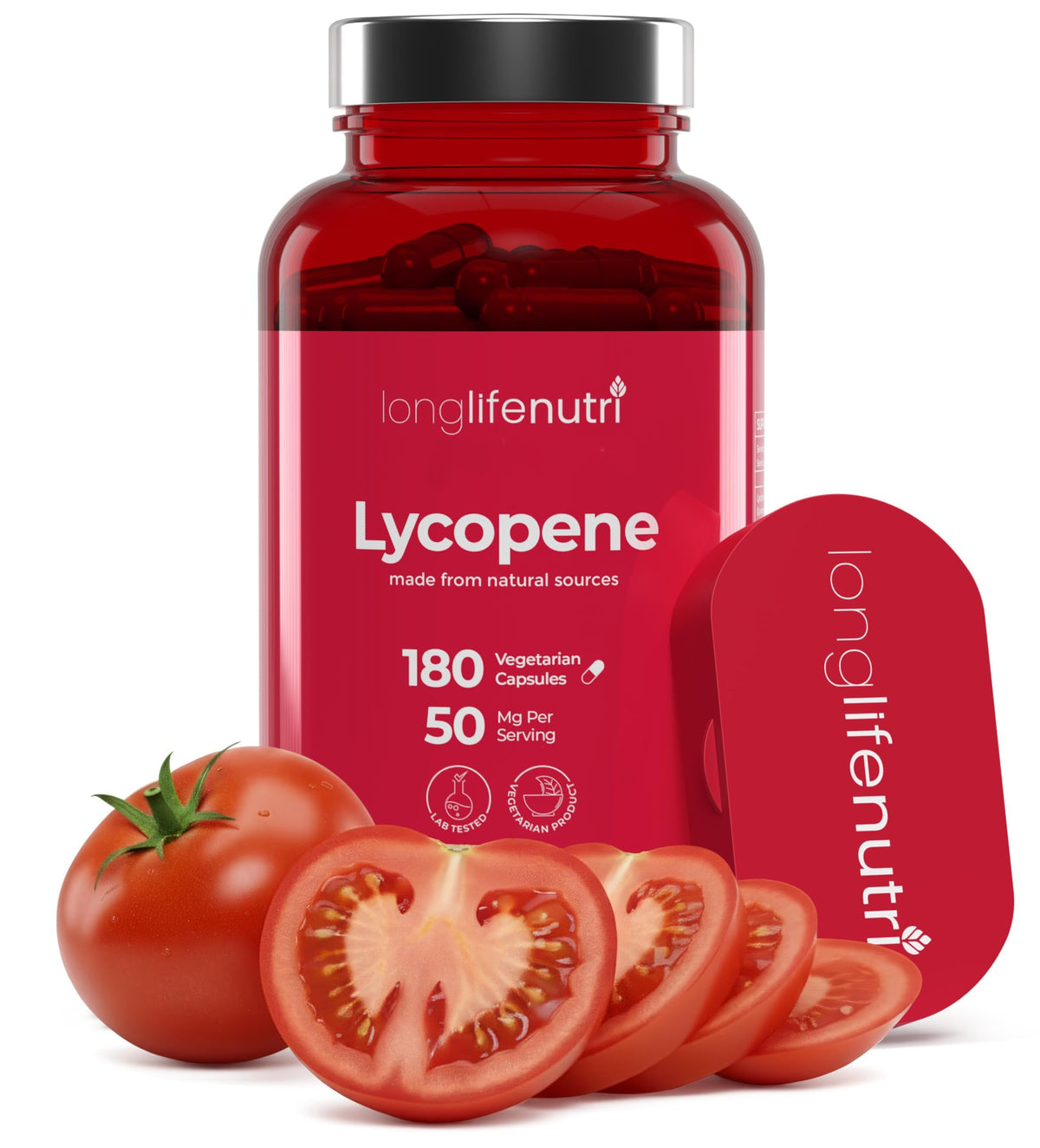 LongLifeNutri Lycopène – bouteille 50 mg, présentation pratique pour votre routine