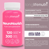 NeuroNourish 300mg, capsules visibles pour clarté mentale.