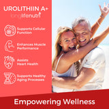 Étiquette lab-testée sur LongLifeNutri Urolithin A+ pour traçabilité.