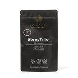 LongLiv Sleep Trio, flacon élégant favorisant une routine sommeil sans mélatonine.