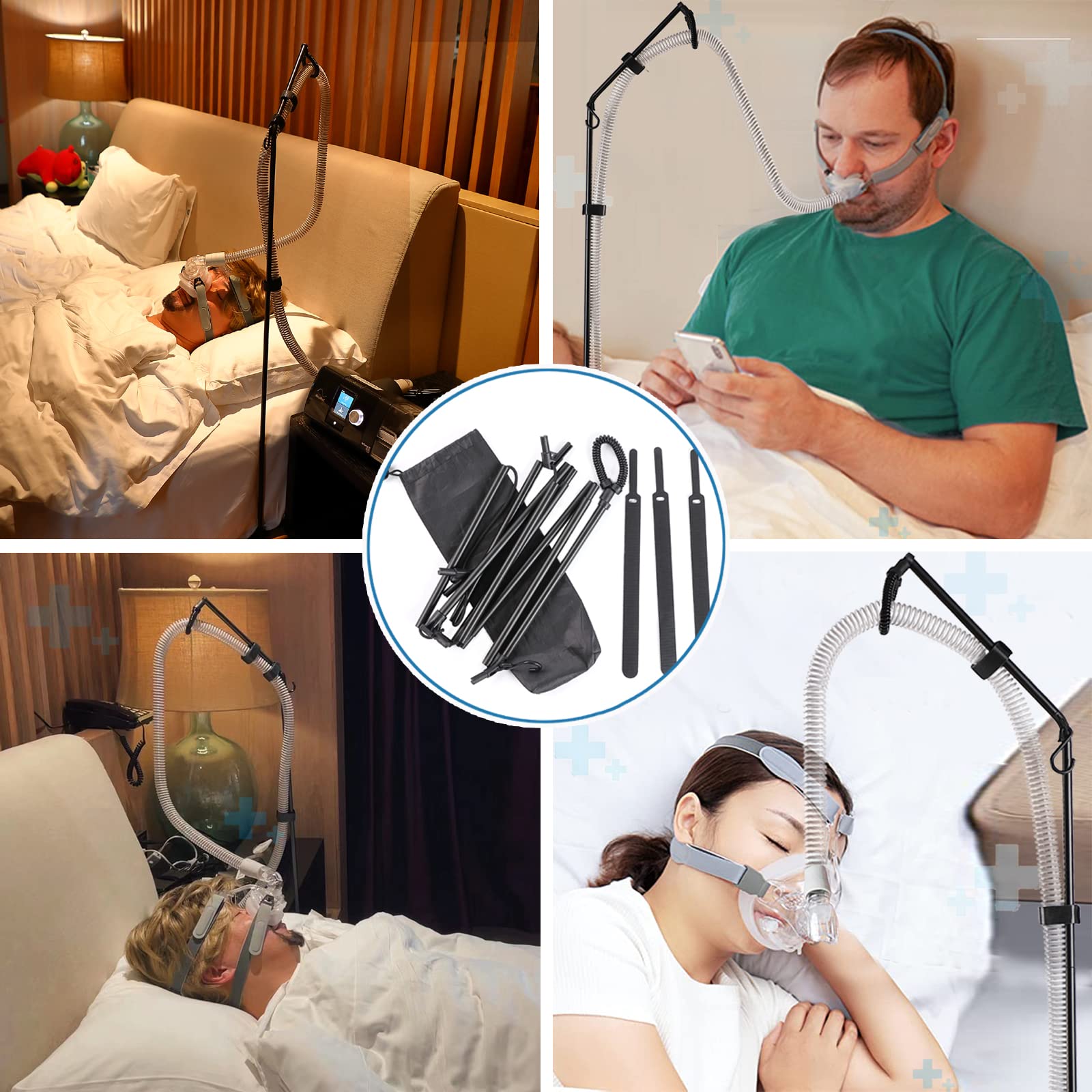 LONYEON-cpap-tuyau-rangement-lit: rangement compact pour tout garder à portée de main.