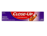 LOQFA Close-Up dentifrice gel rouge cannelle, fraîcheur durable et fluorure anticavité.