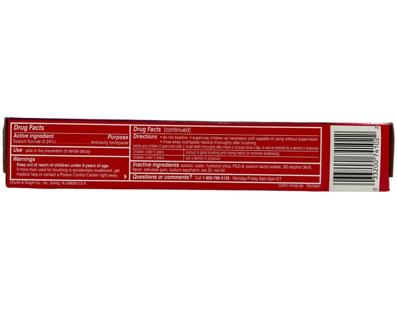 LOQFA Close-Up dentifrice gel rouge cannelle, emballage pack4 en vedette.