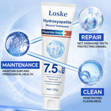 Gros plan sur les cristaux hydroxyapatite Loske, reminéralisation possible.