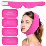 LotFancy bandeau glace-visage avec poches gel: soulagement ciblé visage et mâchoire