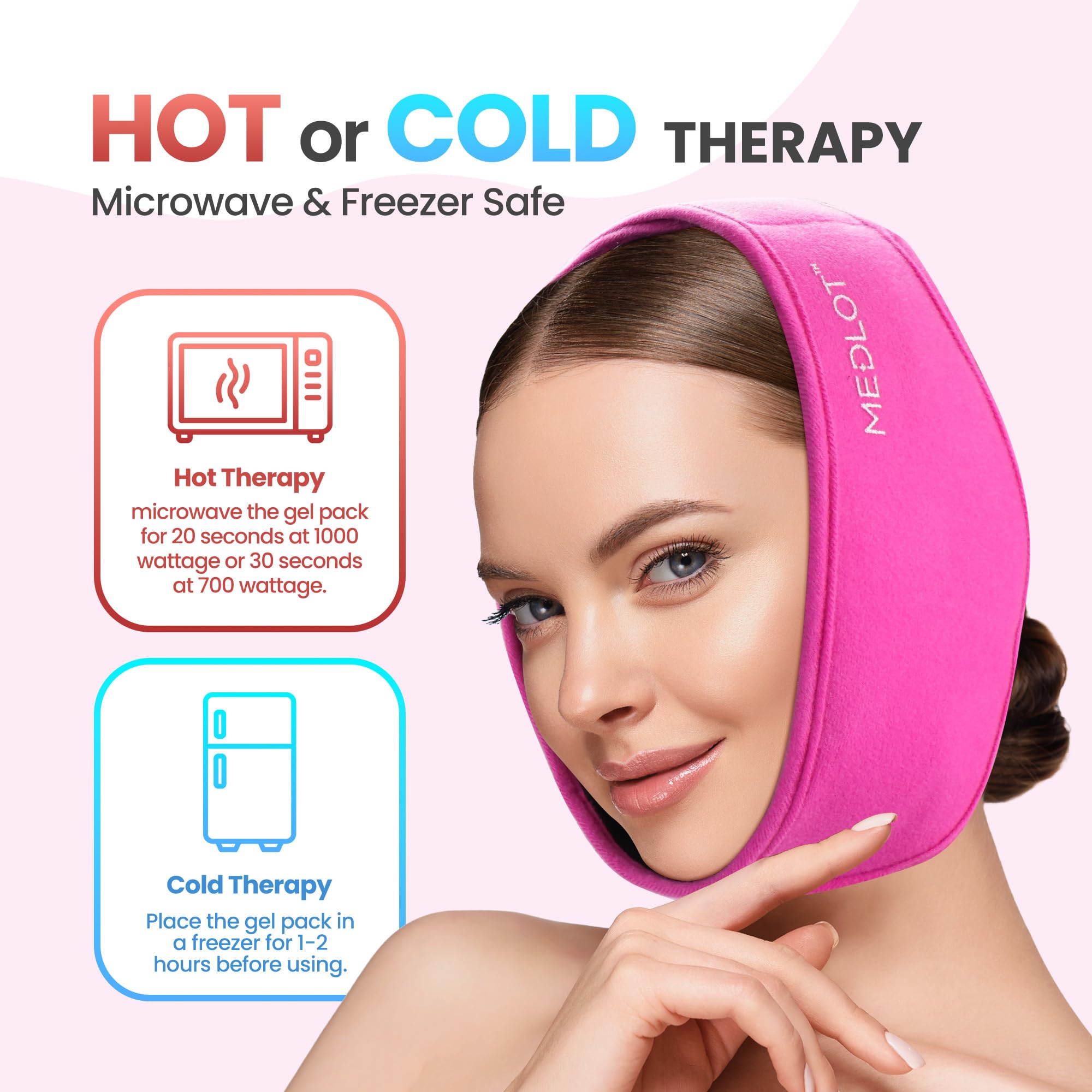 LotFancy bandeau glace-visage taille ajustable pour un ajustement confortable