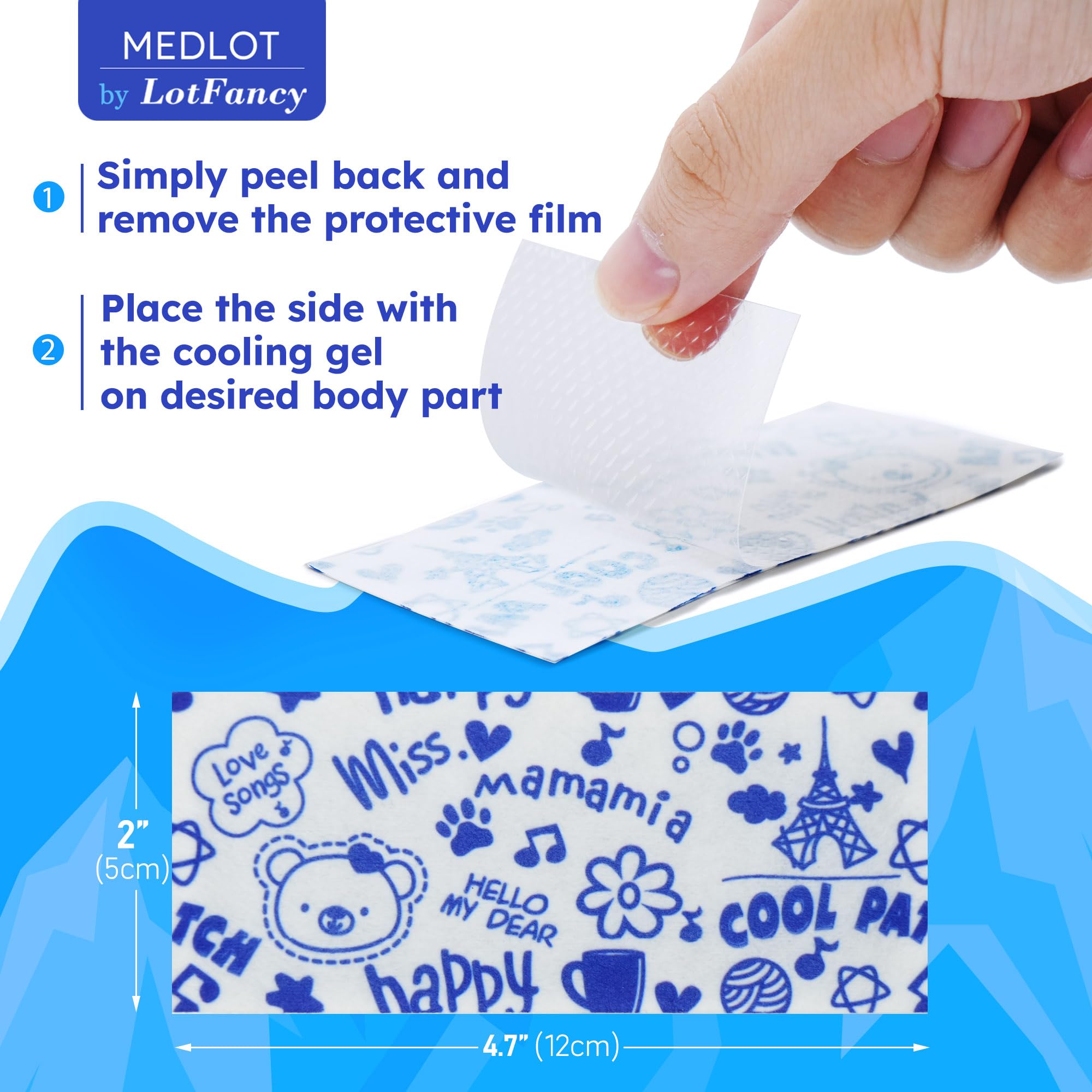 LotFancy patch gel refroidissant en action sur le front.