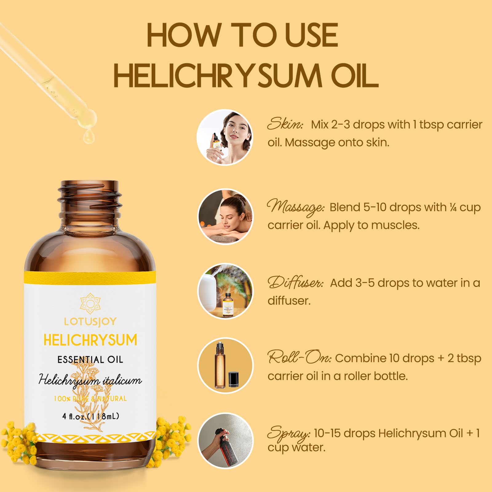 LOTUSJOY Helichrysum arôme: expérience aromatique relaxante.