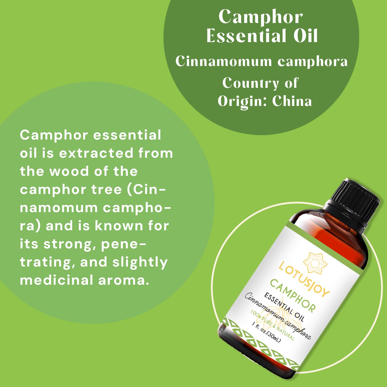 LotusJoy huile camphre dans diffuseur aromatique opérationnel.