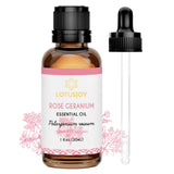 LOTUSJOY huile essentielle Géranium Rosat, bouteille ambrée prête à diffuser