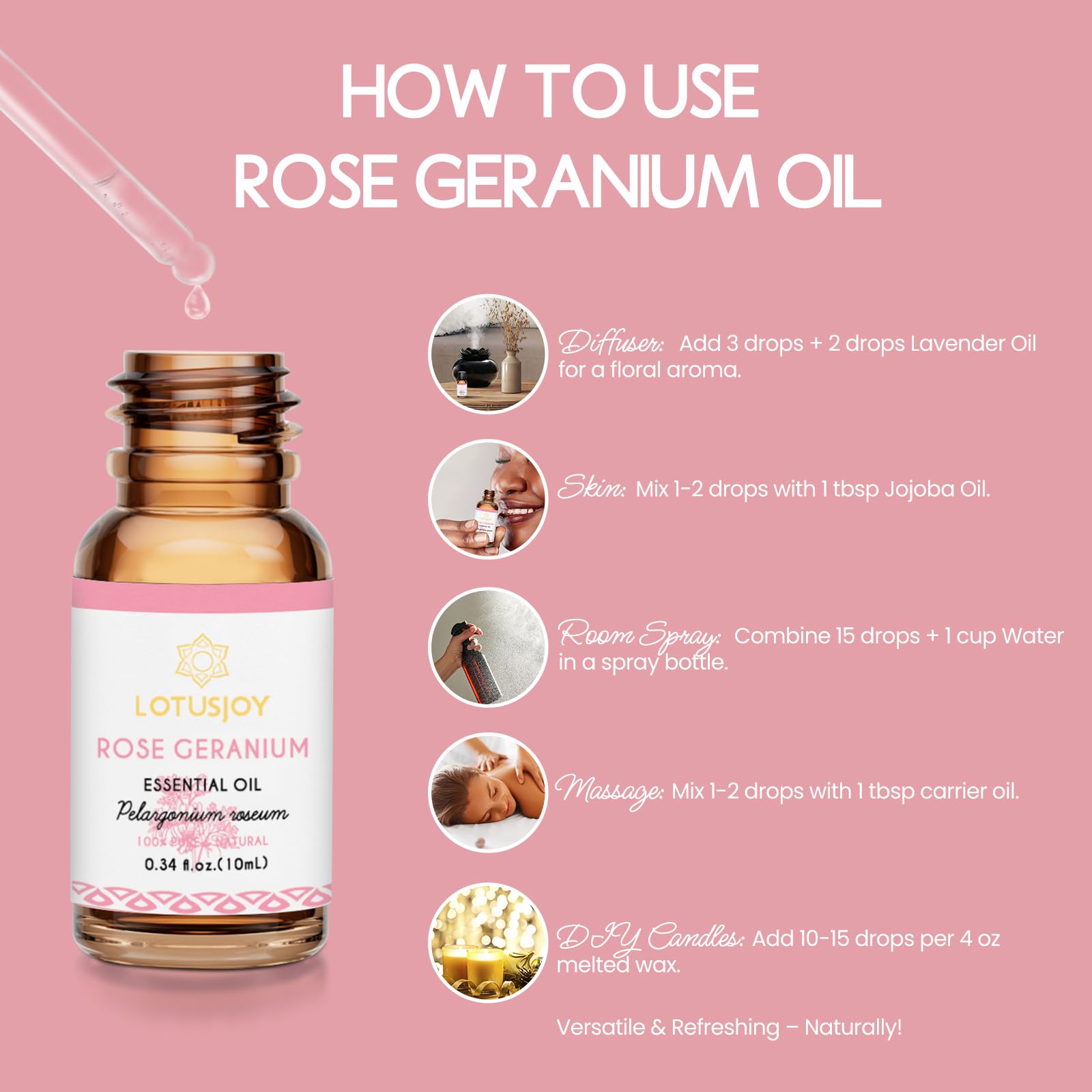 LOTUSJOY huile essentielle Géranium Rosat, contrôles qualité et pureté