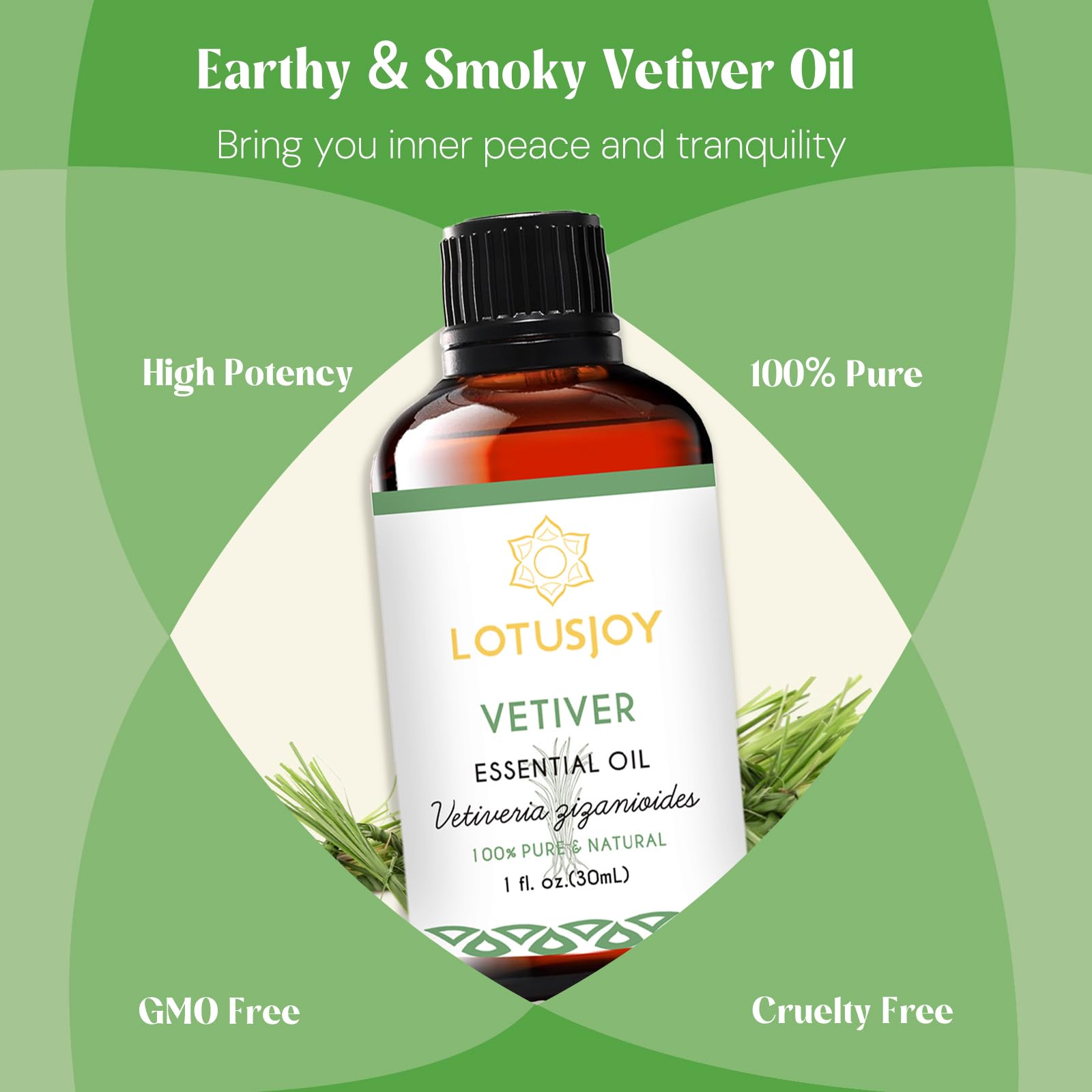 LOTUSJOY Vetiver: arôme terreux qui favorise la détente et le calme