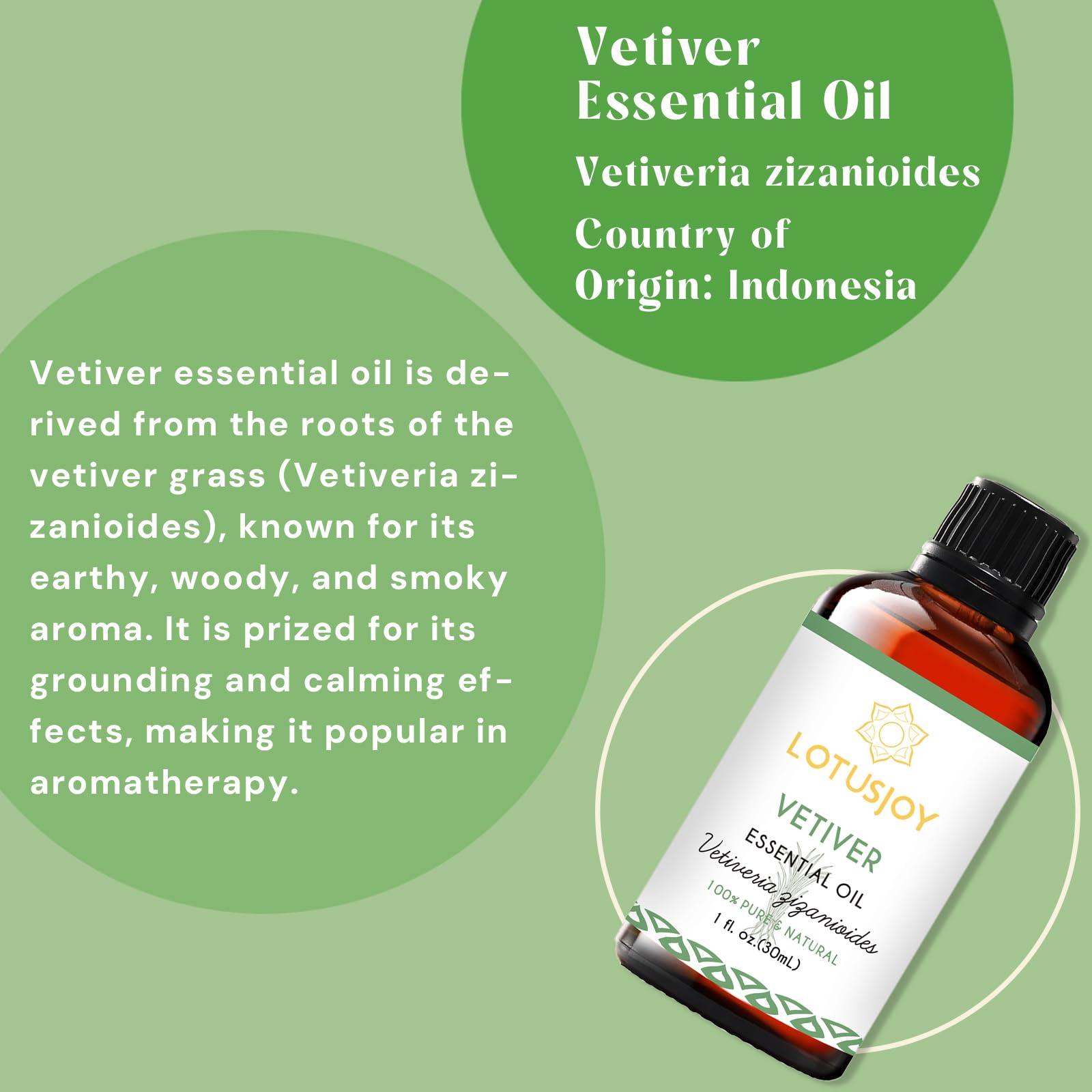 LOTUSJOY Vetiver: diffuseur prêt à créer une atmosphère relaxante