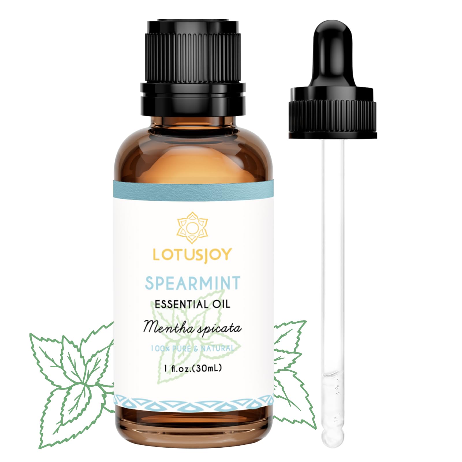 LOTUSJOY huile menthe verte bouteille — pure et aromatique pour diffusion et soin.
