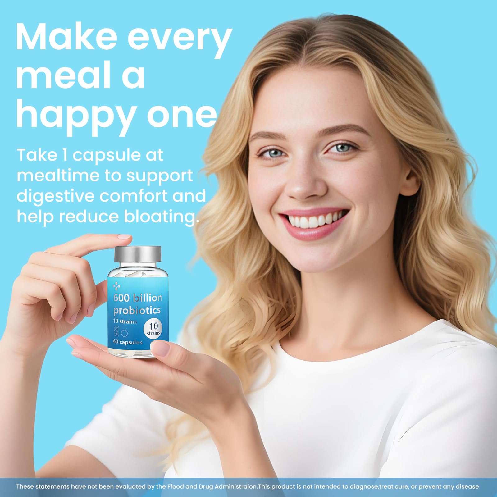 LOUDSAY Probiotiques - capsules faciles à prendre pour confort digestif.