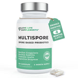 Love Life MultiSpore Plus – probiotiques en capsules et soutien de la flore intestinale.
