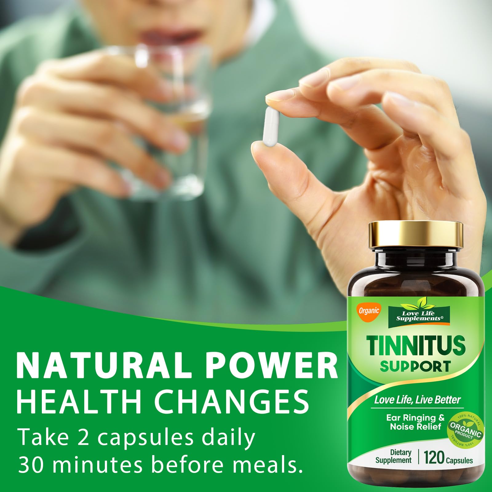 Love Life Supplements Tinnitus Relief - avant apres illustration d une routine d adoption
