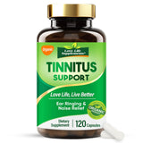 Love Life Supplements Tinnitus Relief - bouteille visible et routine potentielle pour les oreilles