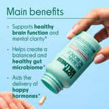 Love Wellness Big Brain Probiotics: étiquette et détails informatifs visibles.