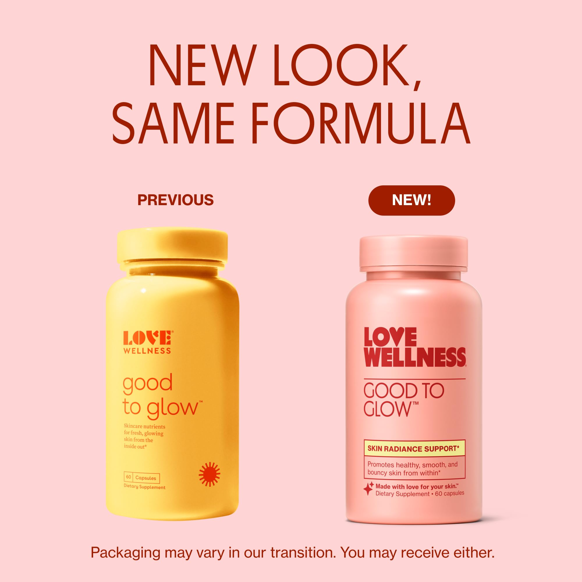 Love Wellness Good to Glow – capsules faciles à prendre pour un teint plus lumineux.