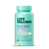 Love Wellness Hello Burn Activate — bouteille de capsules faciles à avaler pour une routine quotidienne.