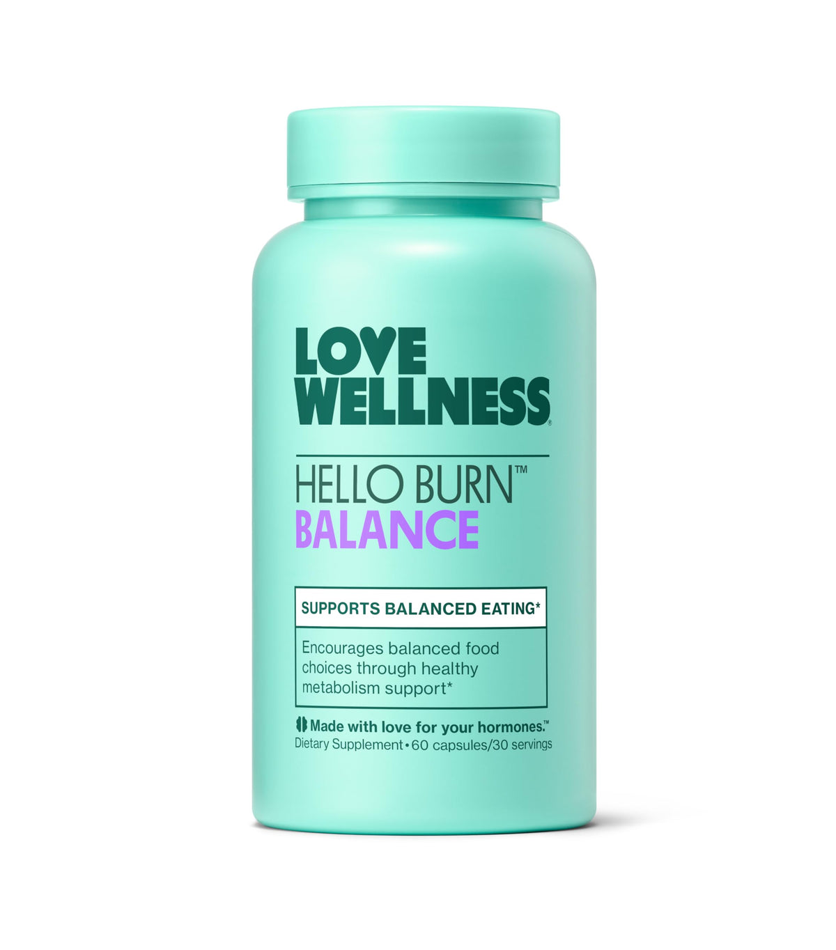 Bouteille Love Wellness Hello Burn Balance prête pour la routine matinale.