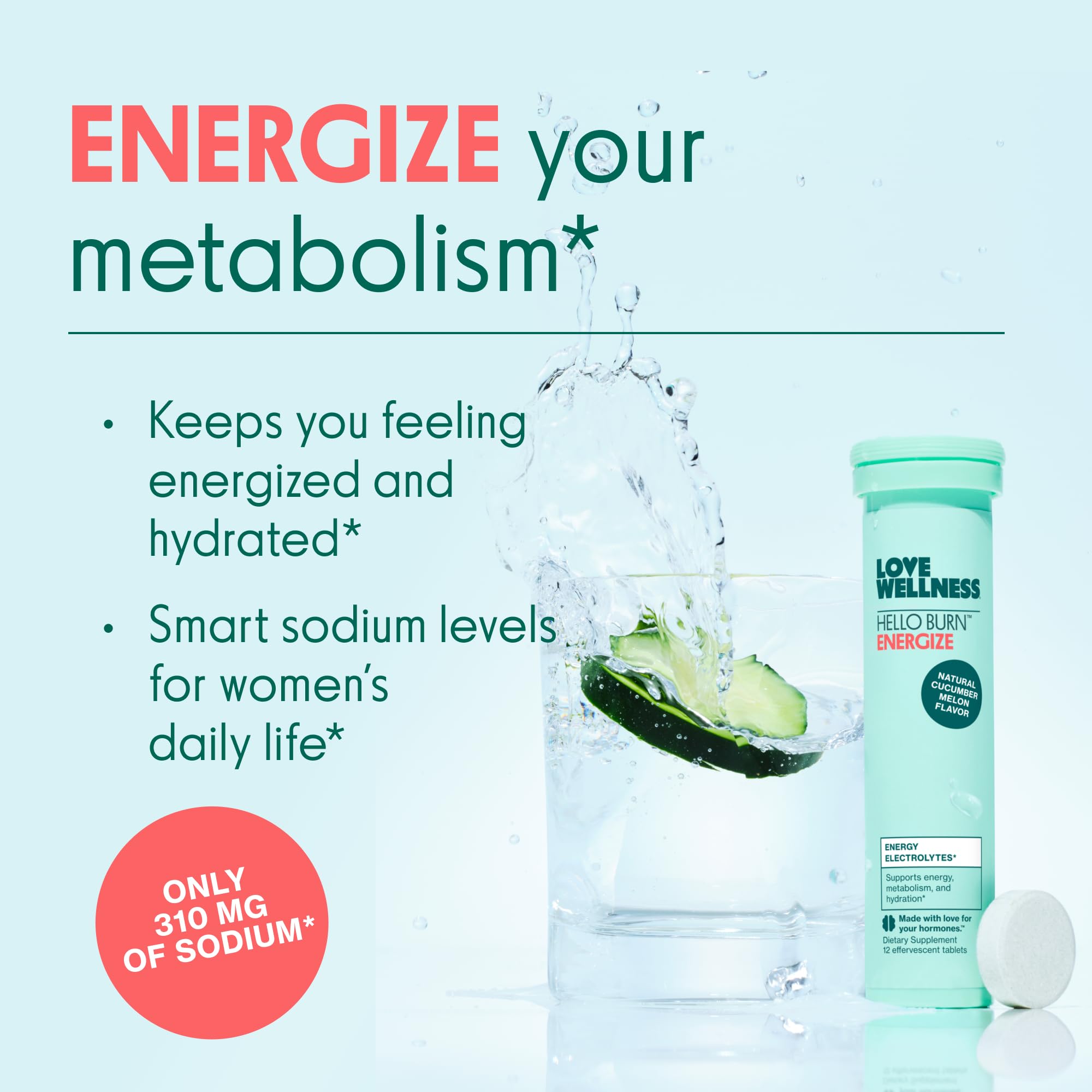 Love Wellness Hello Burn Energize tablettes faciles à emporter.