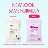 Love Wellness Lingettes apaisement aloe vera – apaise les peaux sensibles.