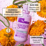 Love Wellness nettoyant intime mousse utilisation sous la douche pour peaux sensibles