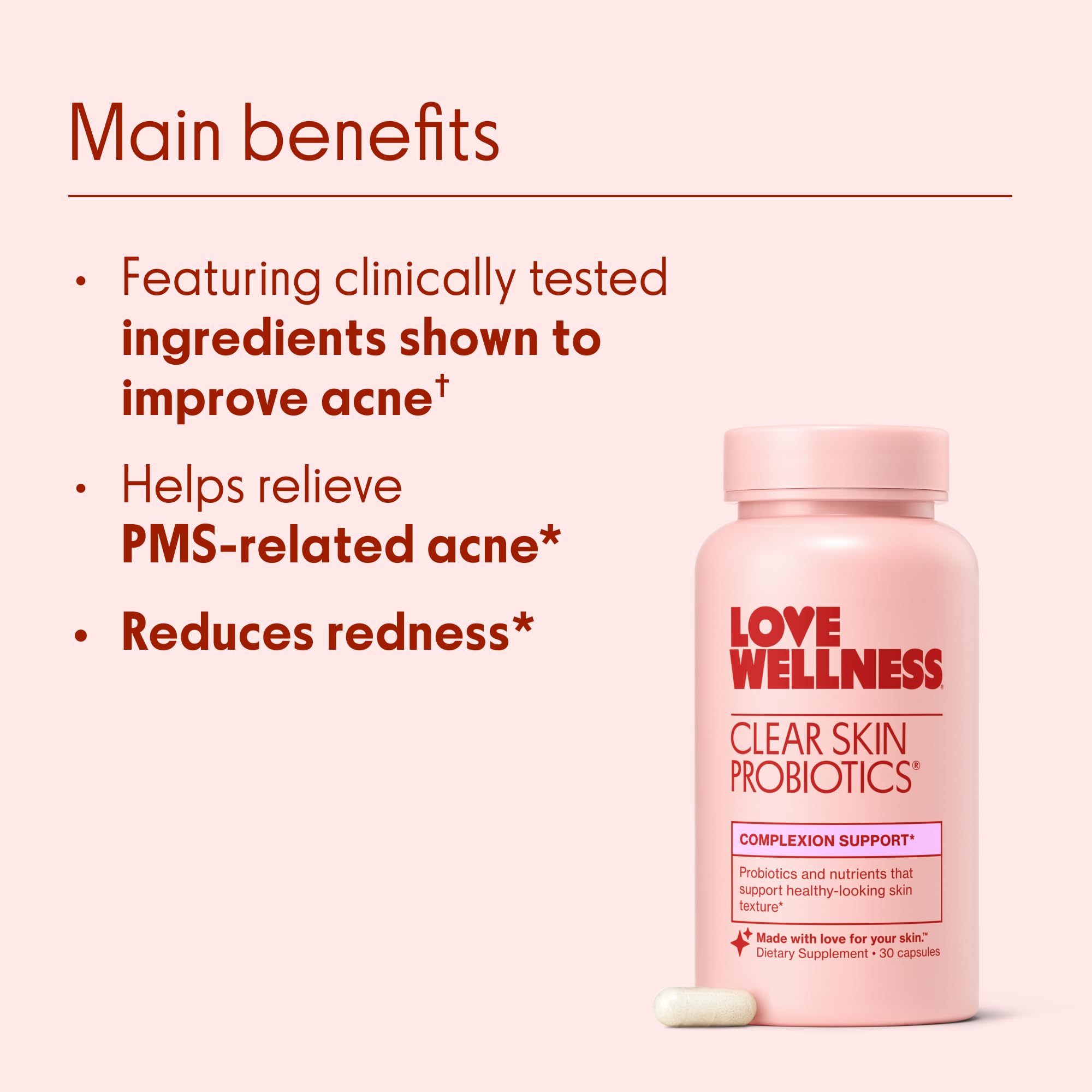 Love Wellness Zinc et Vitex extrait, flacon, soutien l'équilibre hormonal et l'éclat.