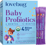 LOVEBUG Bébé Probiotiques poudre neutre, soutien digestif quotidien