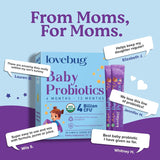 LOVEBUG Probiotiques bébé, sans sucre et goût neutre
