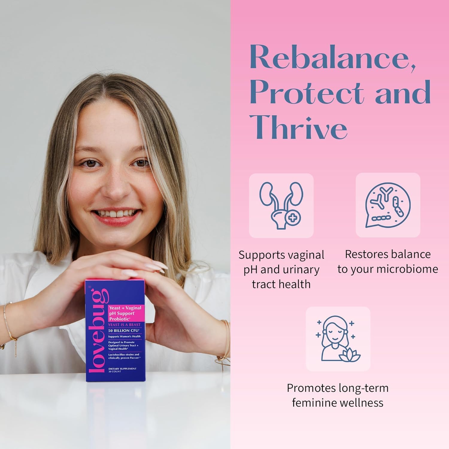 Flore vaginale et équilibre – image représentant le microbiome féminin et le confort.