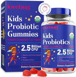 LOVEBUG Gommes probiotiques pour enfants – bouteille pratique favorisant la routine digestive.