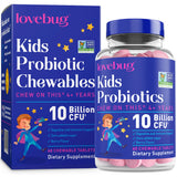 LoveBug emballage gommes probiotiques pour enfants, pratique pour la routine