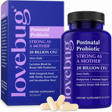 Lovebug Probiotiques postnatales, capsules, potentiel soutien au microbiome maternel et à l'allaitement