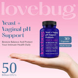 Capsules LOVEBUG Probiotiques pour femmes, pratique pour l'équilibre vaginal.