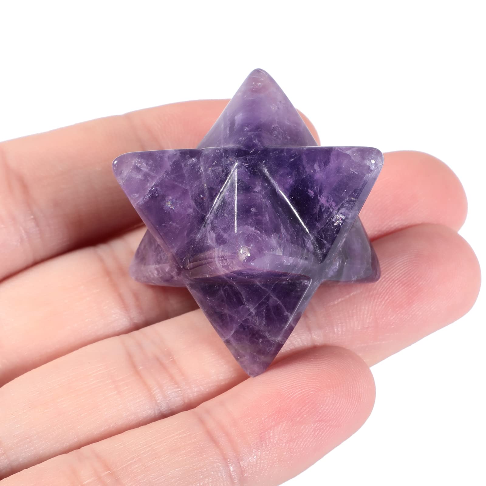 Loveliome Améthyste Merkaba – pierre centrale, protection spirituelle pendant la méditation.