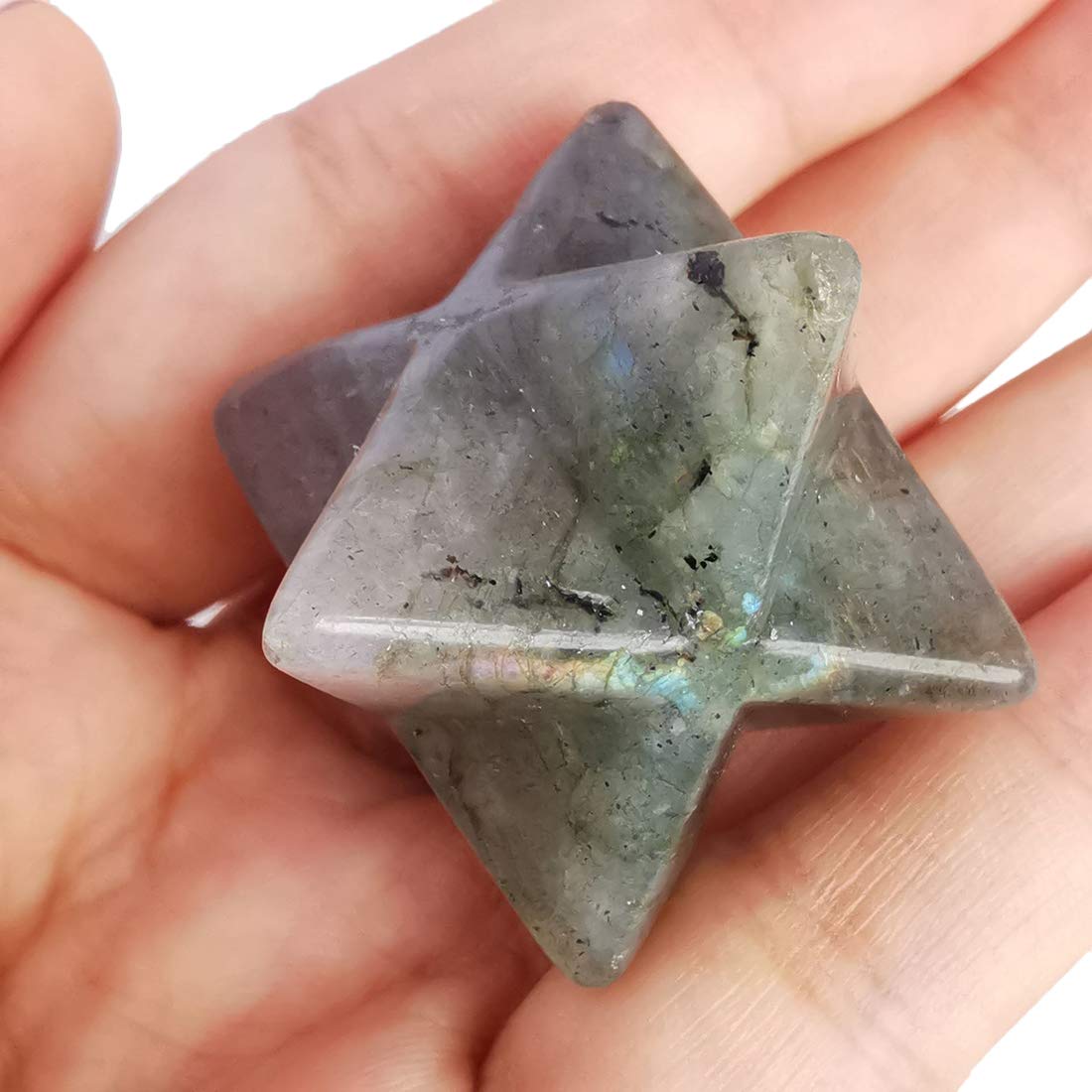 Loveliome pierre lune Merkaba de 1 pouce prête pour méditation et ancrage
