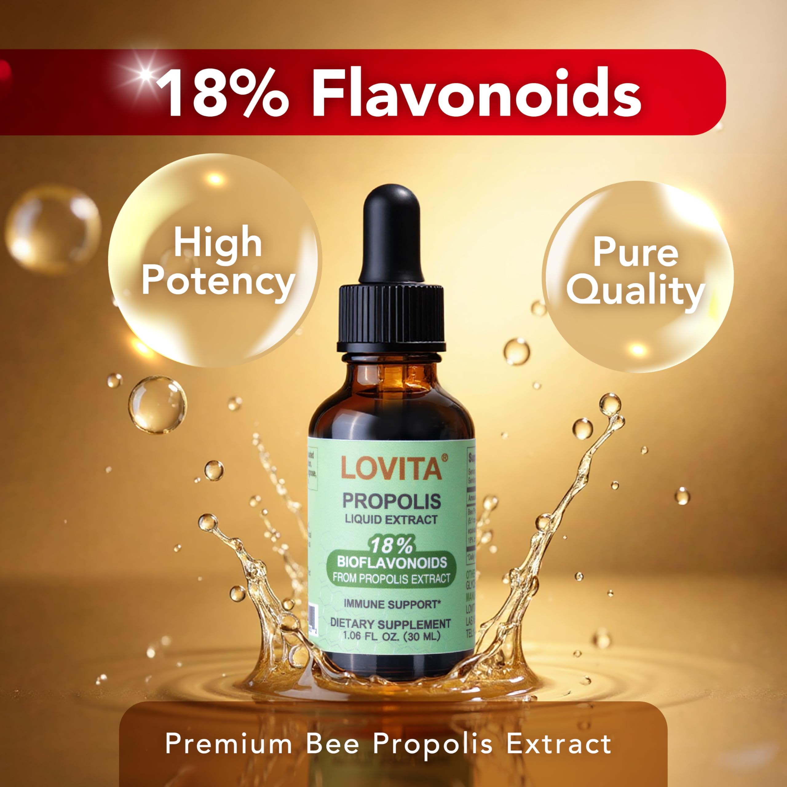 LOVITA Propolis Extrait: pipette-dose pour prises précises