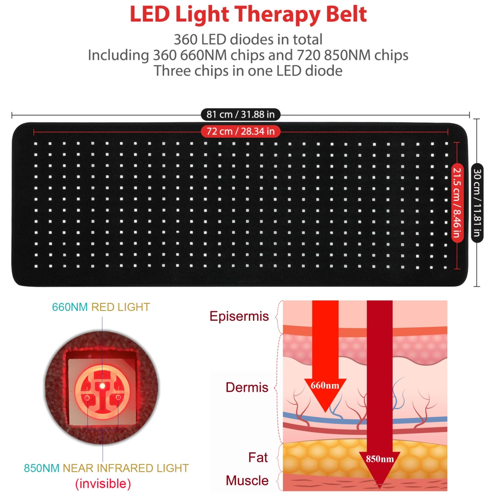 LOVTRAVEL LED 50W, lumière puissante pour séances à domicile