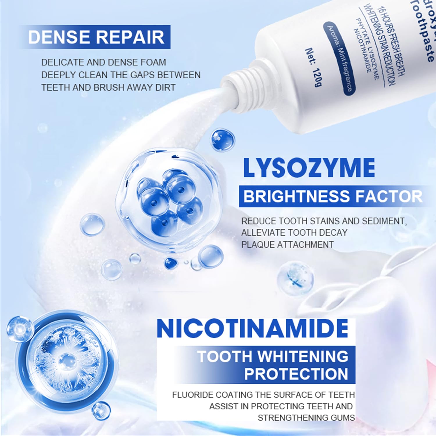 LOYOTICE dentifrice hydroxyapatite brossage dents: nettoie et soutient l’émail au quotidien