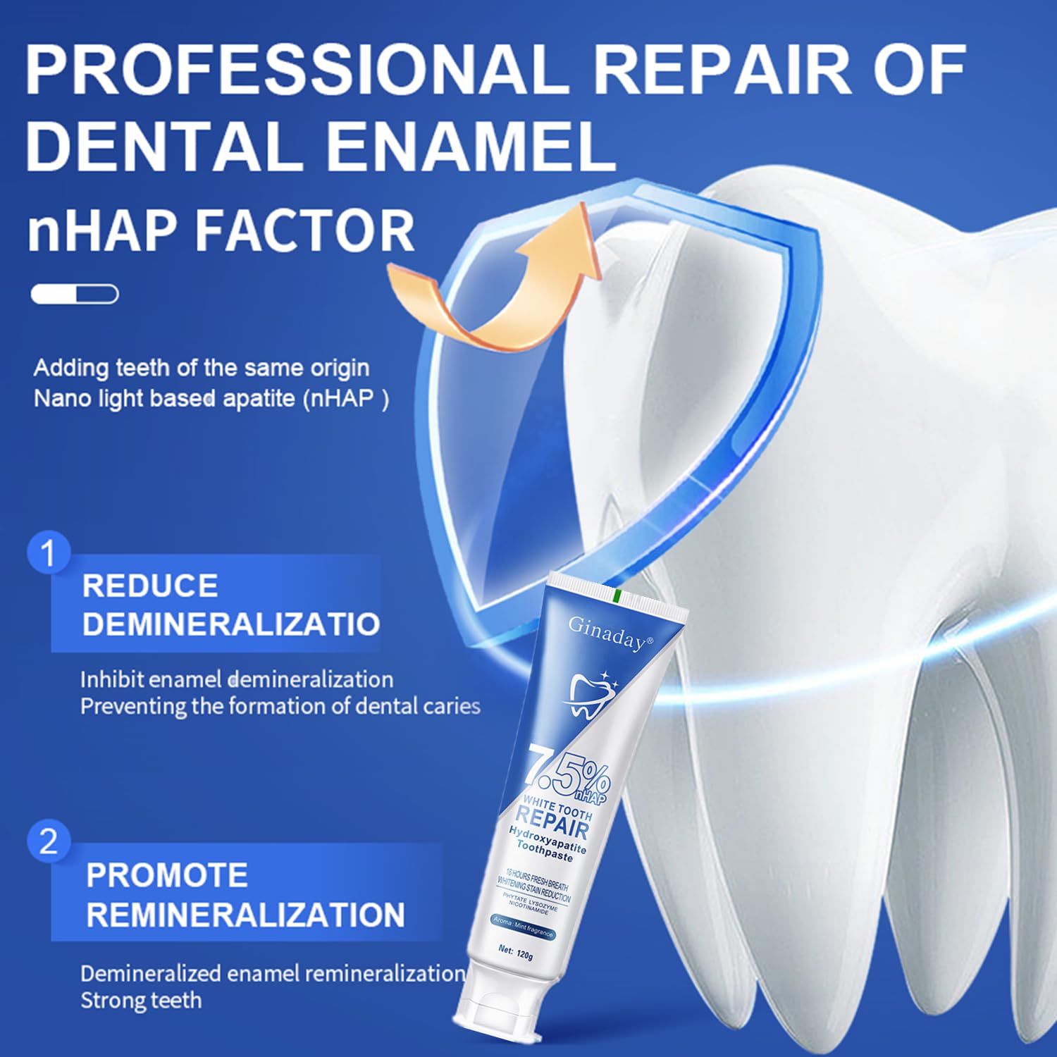 LOYOTICE dentifrice hydroxyapatite tube application: action douce sur les surfaces dentaires