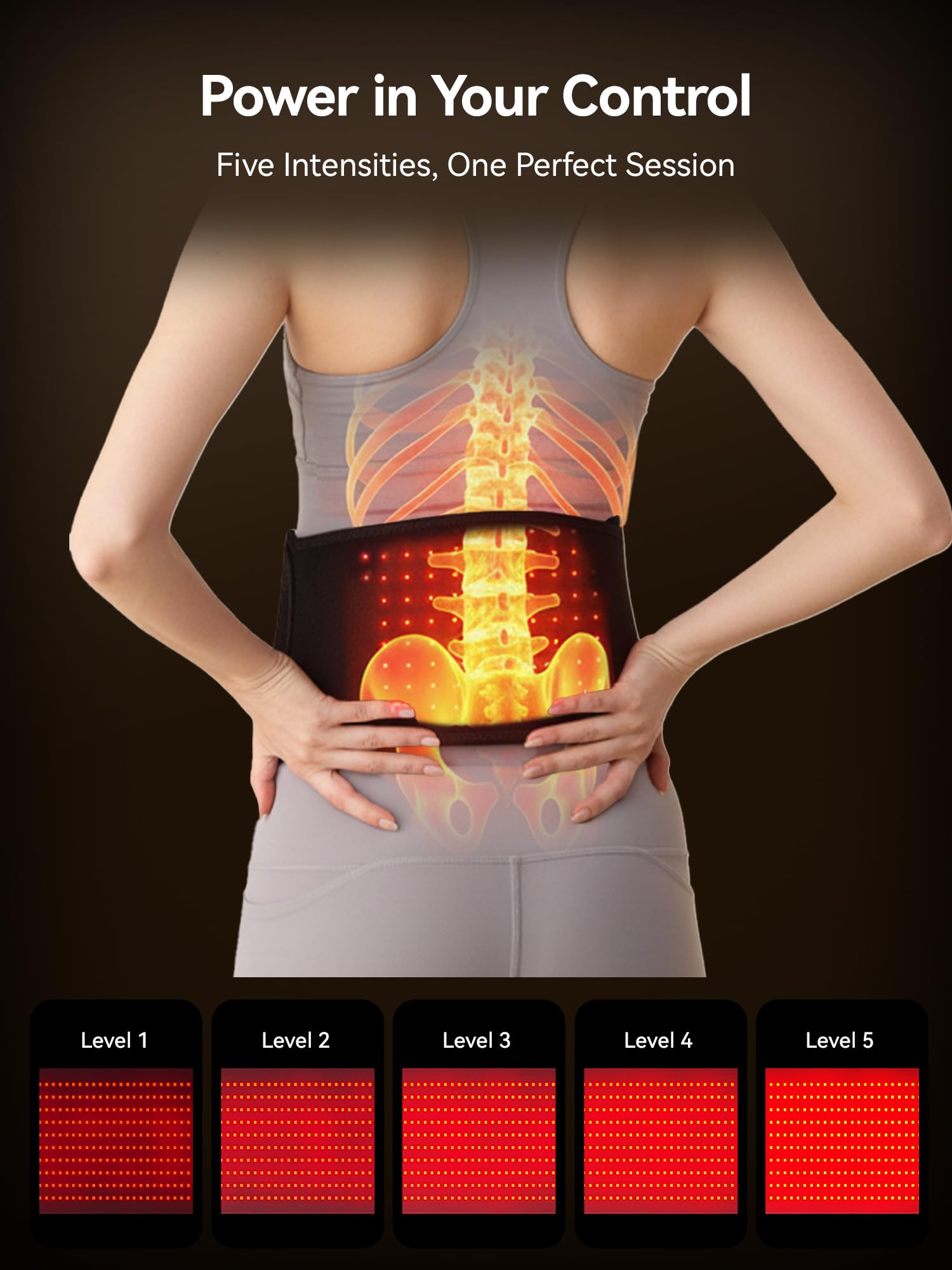 LPKP ceinture lumière rouge, usage domicile pour relaxer après une journée longue.