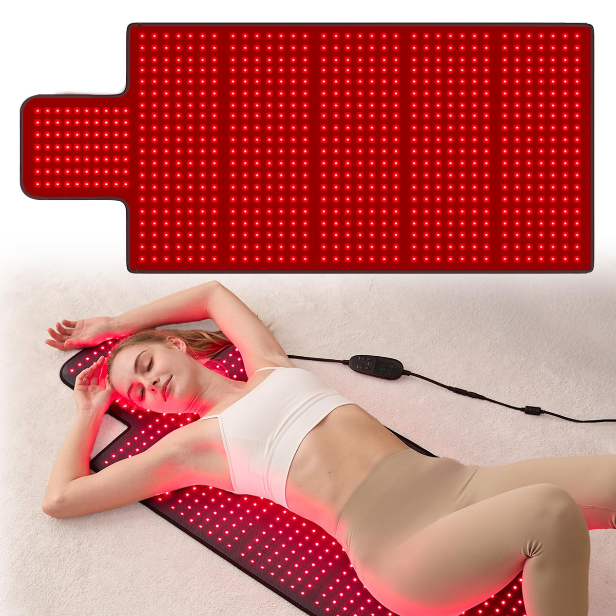 Tapis LPKP Thérapie lumière rouge grand corps, couverture complète et confort pour usage quotidien.