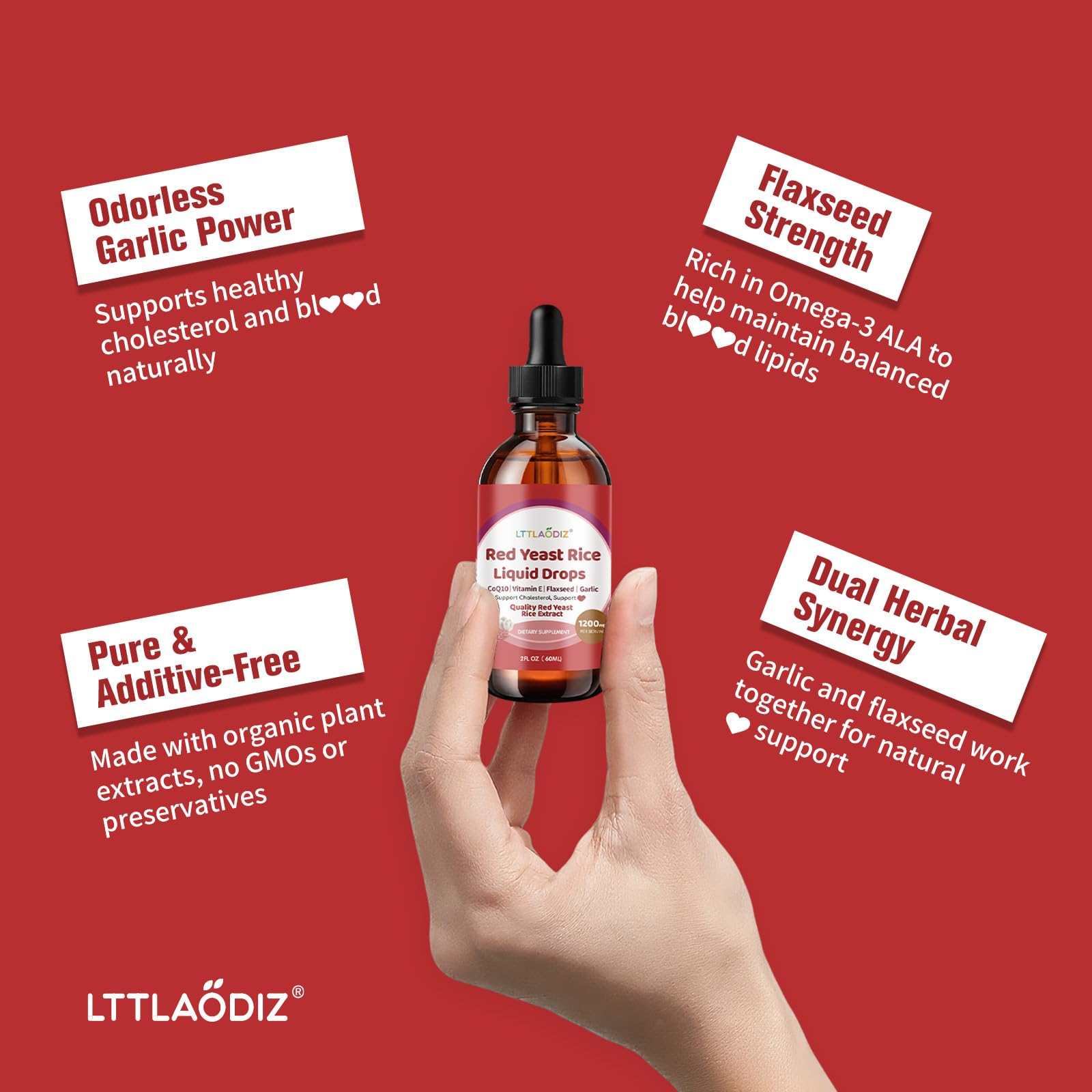 Étiquette LTTLAODIZ sans citrinin sur le riz rouge de levure liposomale